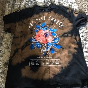 Chemistry bleach tie dye positive energy skulls L